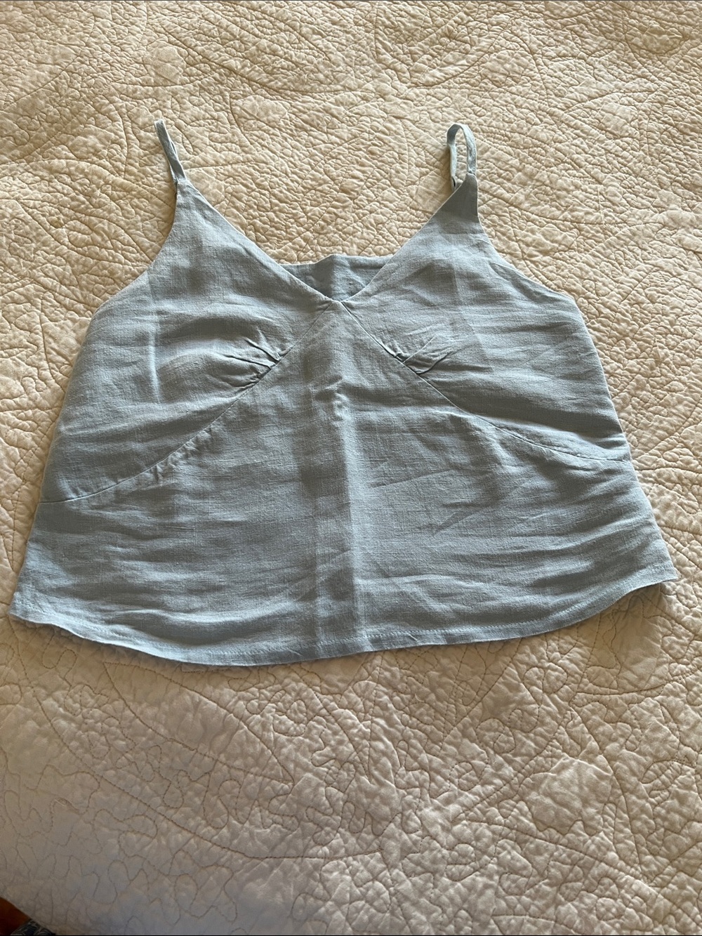 Handmade Linen Studios Light Blue Linen  Tank